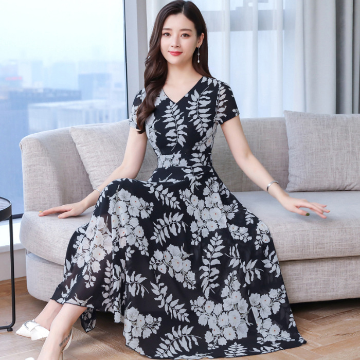 大人ワンピース ロング 花柄デザイン ふんわりワンピース