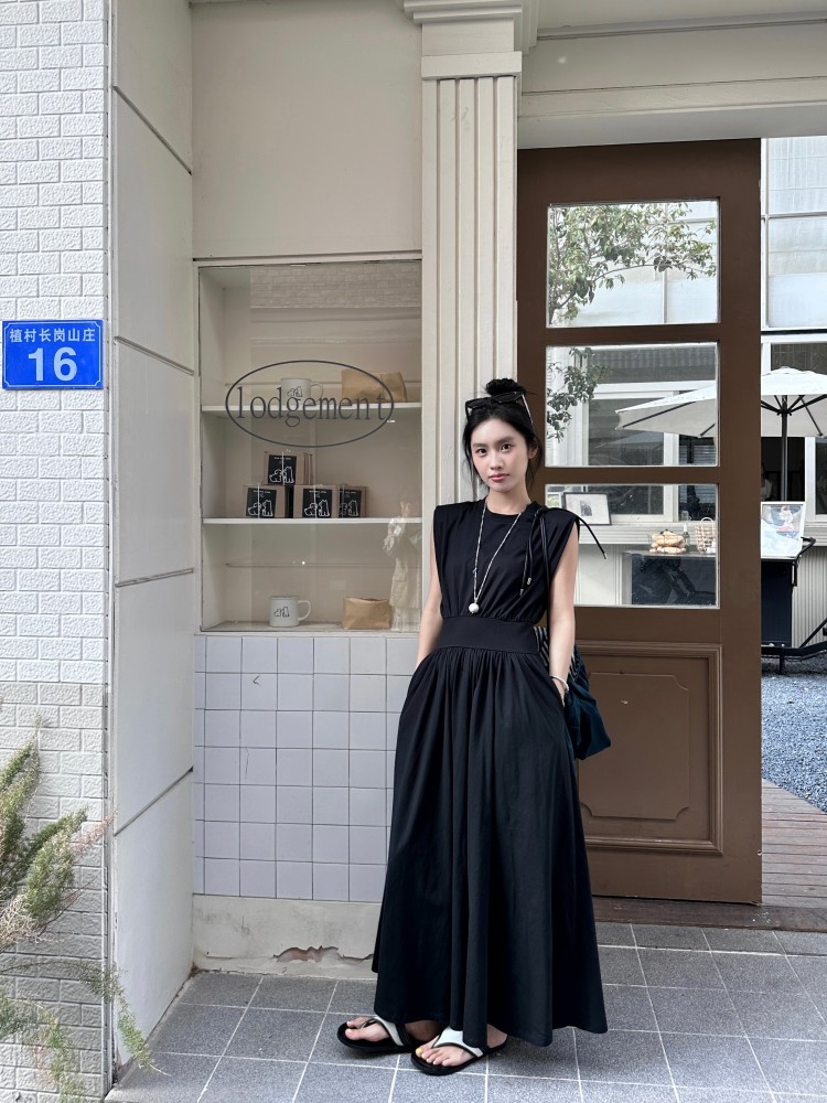 大人ワンピース ロング 上品フレアシルエットロングワンピース