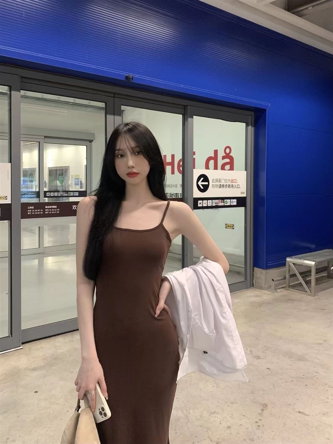 大人ワンピース ロング なめらかシルエットキャミソールワンピース