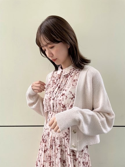 大人ワンピース ロング 優美な花園プリーツワンピース