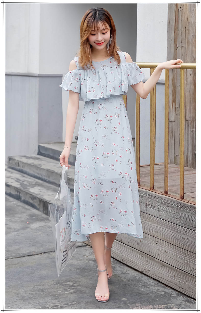 大人ワンピース ロング シアー素材フリルワンピース