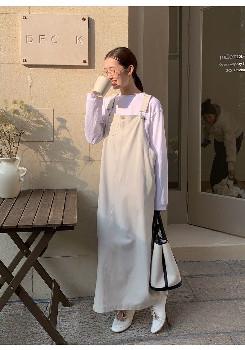 大人ワンピース ロング サロペットスタイル マキシワンピース
