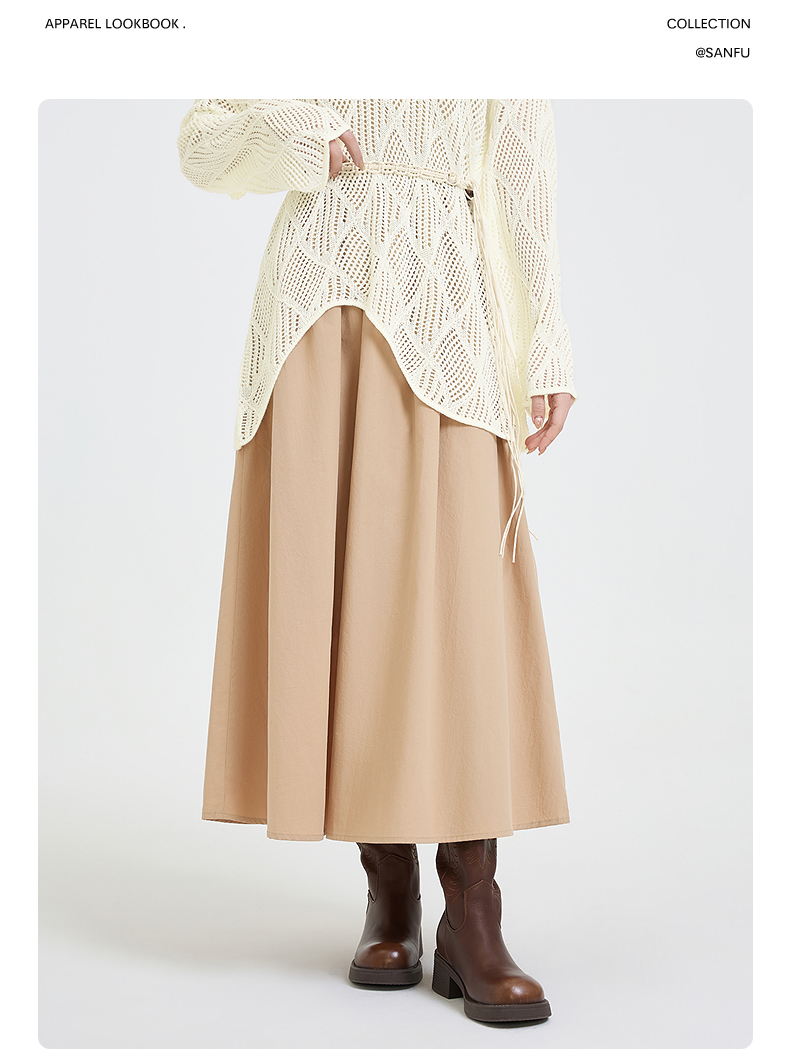 大人ワンピース ロング 透かし編みレイヤード風ロングワンピース