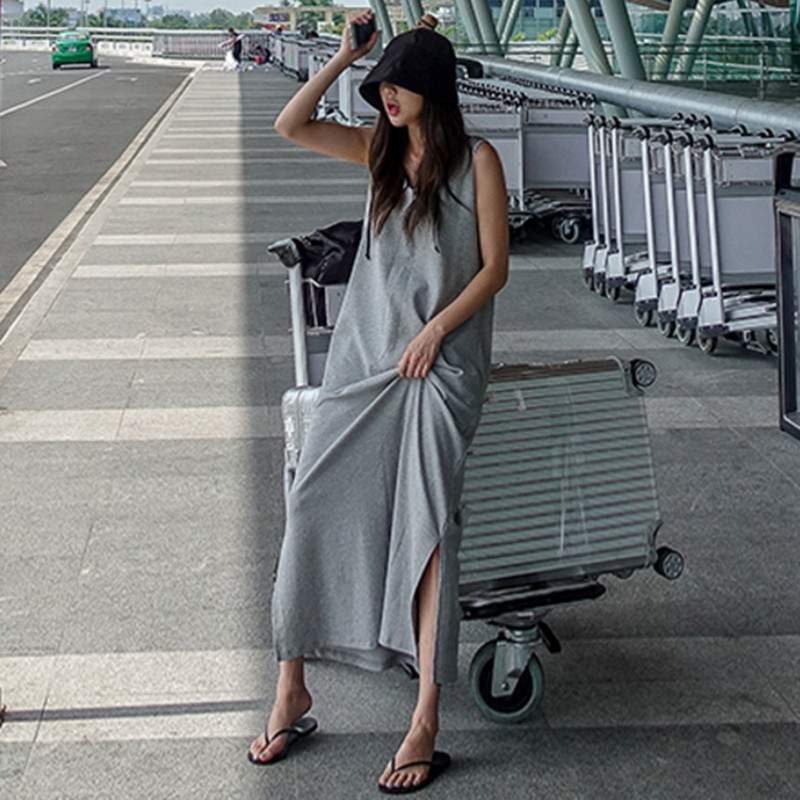 大人ワンピース ロング 楽ちんスリムシルエットワンピース