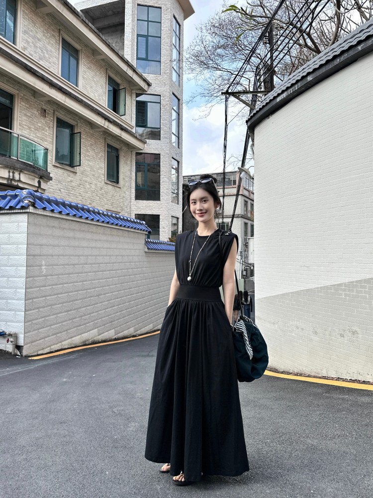 大人ワンピース ロング 上品フレアシルエットロングワンピース