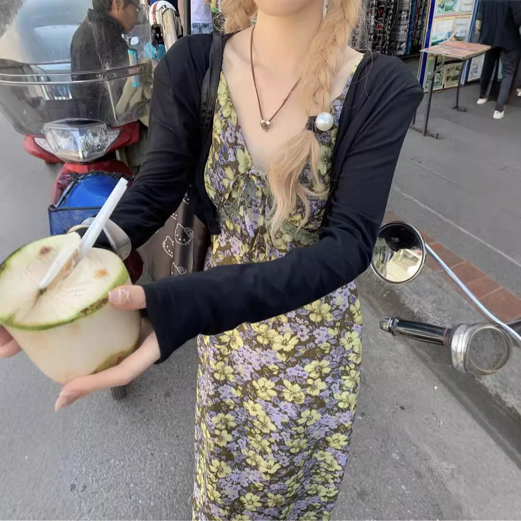 大人ワンピース ロング 花柄レトロ大人ロングキャミソールワンピース