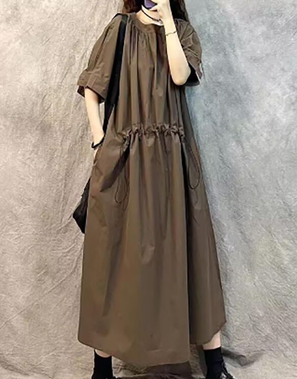 大人ワンピース 新作マタニティ対応ロングワンピース体型カバーフレア