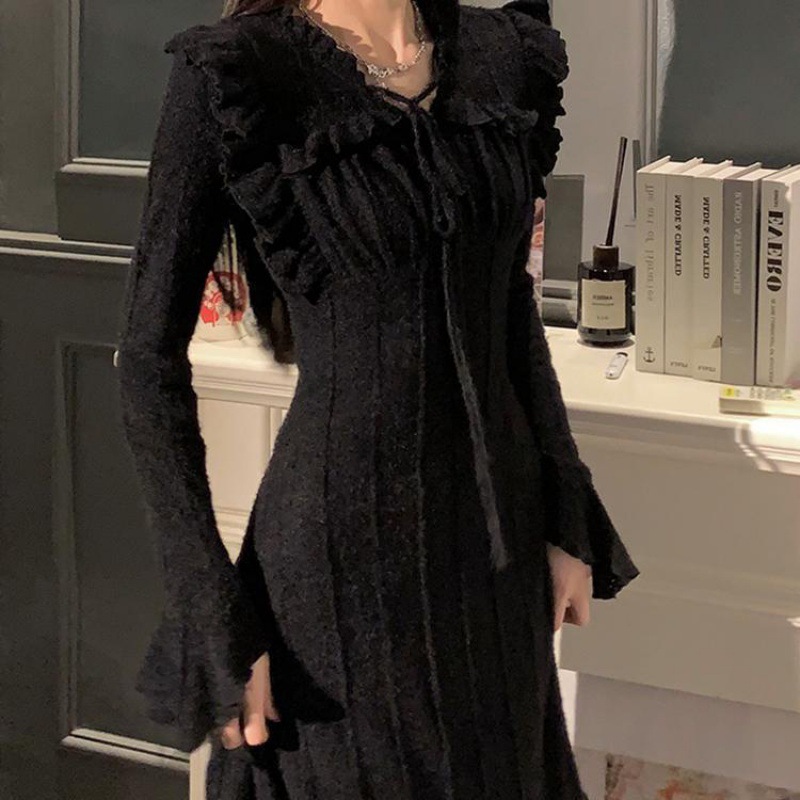 大人ワンピース ロング レトロガーリー ワンピース ロングフレア