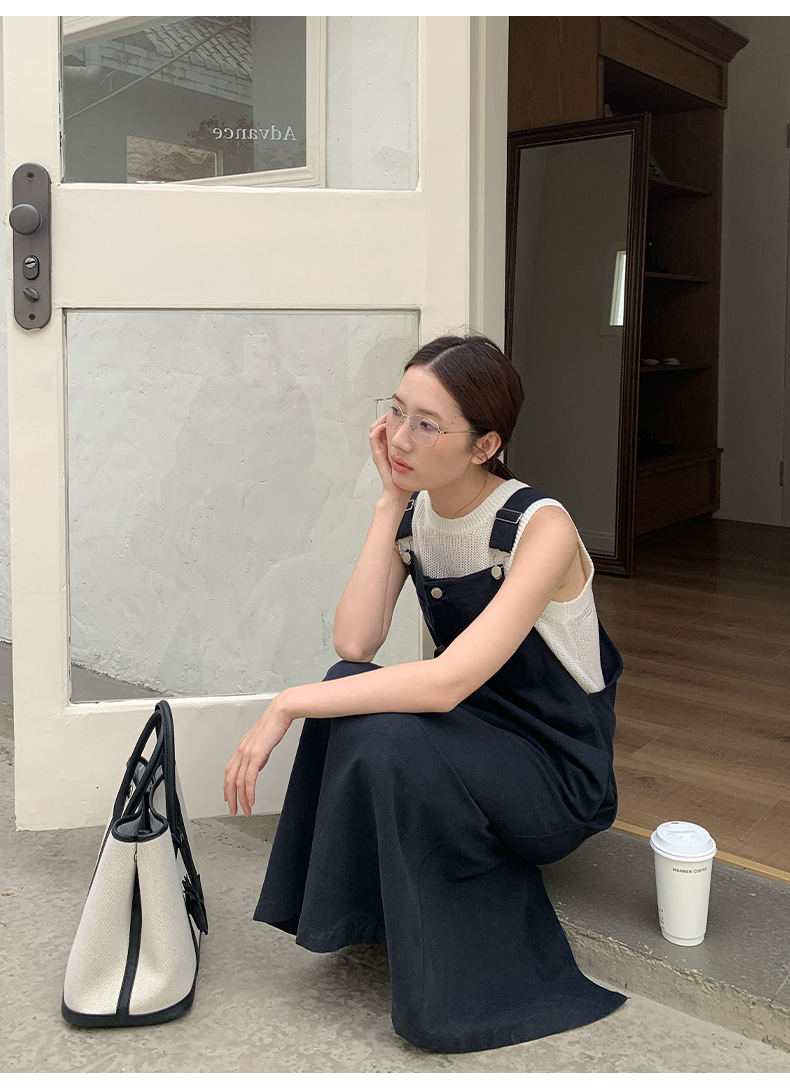 大人ワンピース ロング サロペットスタイル マキシワンピース