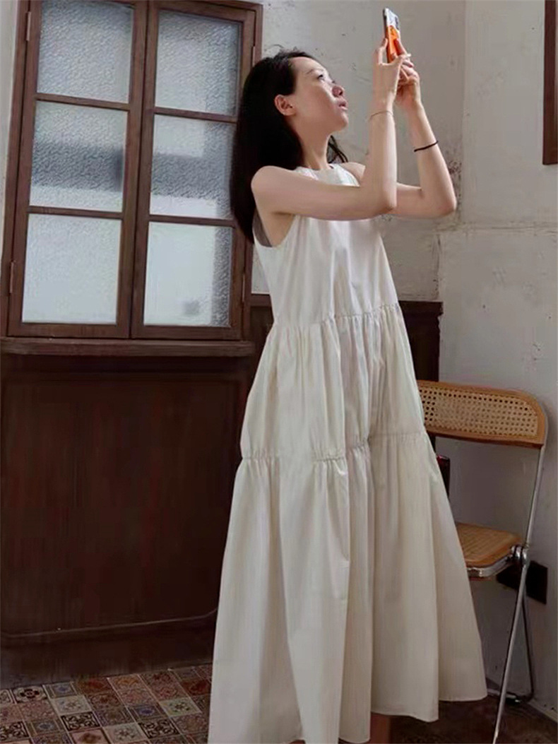 大人ワンピース ロング ふんわりティアードフレアワンピース