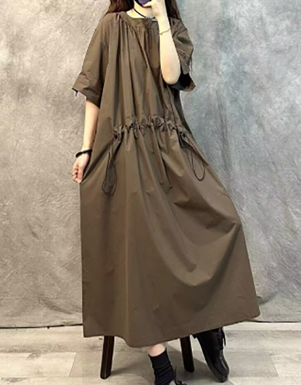 大人ワンピース 新作マタニティ対応ロングワンピース体型カバーフレア