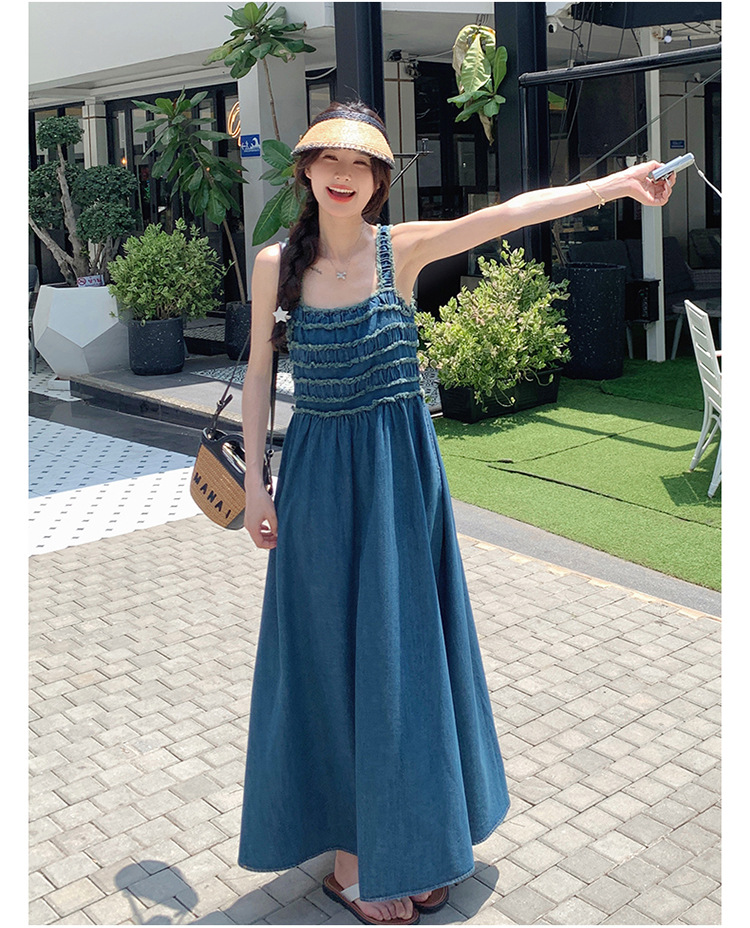 大人ワンピース ロング デニムマキシワンピース