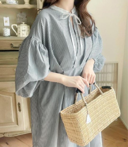 大人ワンピース 前後着用可能な二通り着回しロング丈シャツワンピース