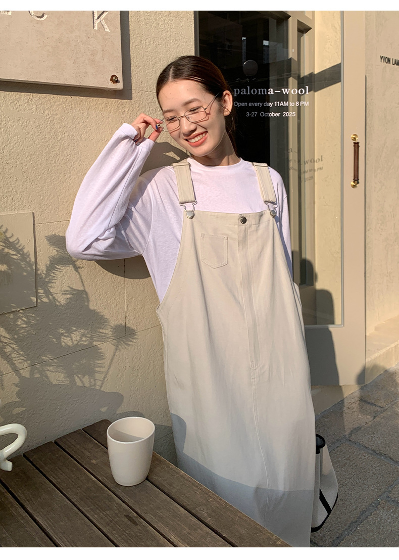 大人ワンピース ロング サロペットスタイル マキシワンピース
