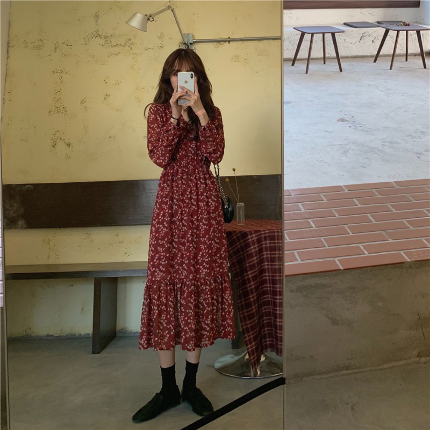 大人ワンピース ロング 花柄シフォンティアードロングワンピース