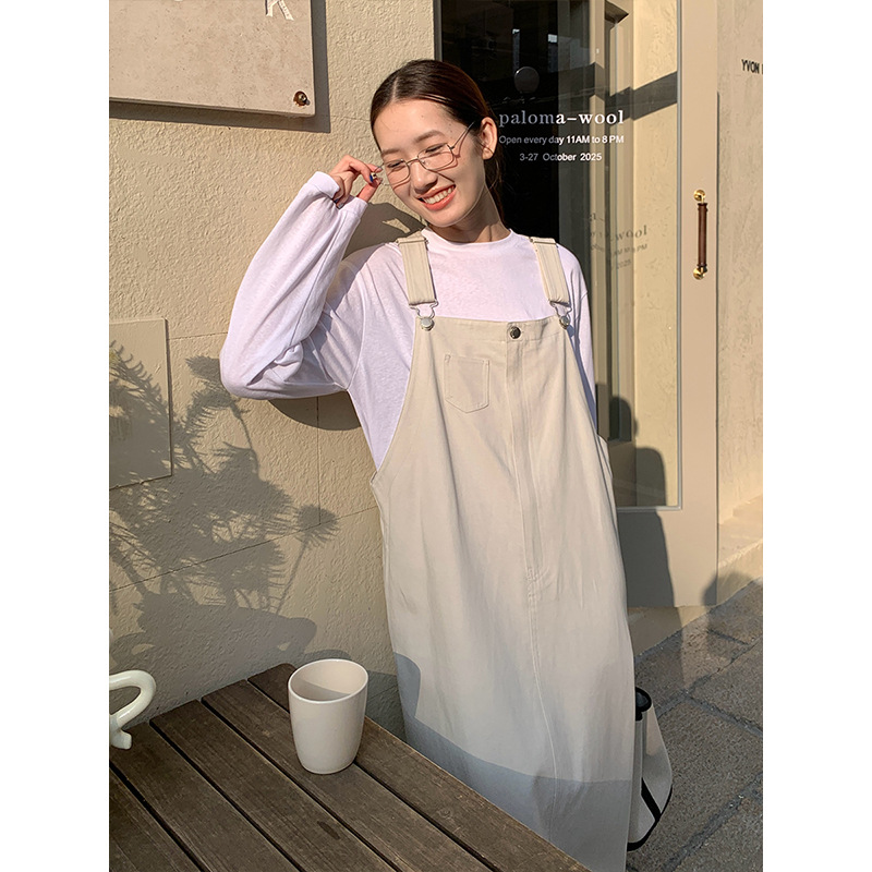 大人ワンピース ロング サロペットスタイル マキシワンピース