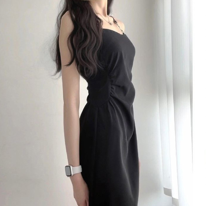 大人ワンピース ロング シンプル優美キャミソールワンピース
