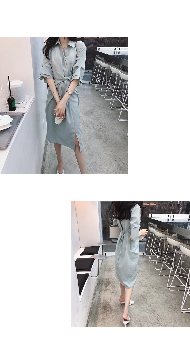 大人ワンピース ロング シャツ風ラップワンピース