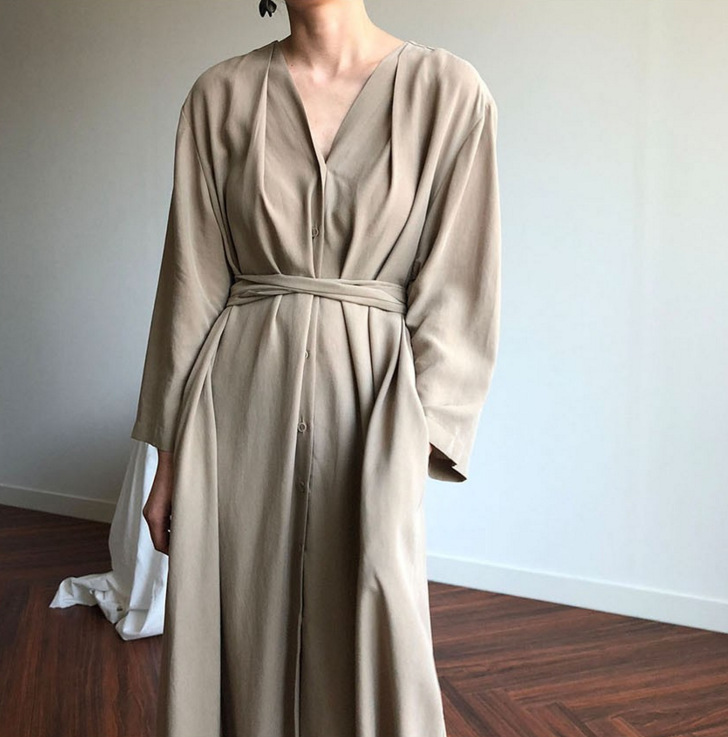 大人ワンピース ロング 上品フェミニン ウエストリボン ワンピース