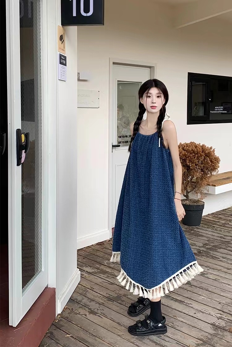大人ワンピース ロング たっぷりフリル大人キャミワンピース