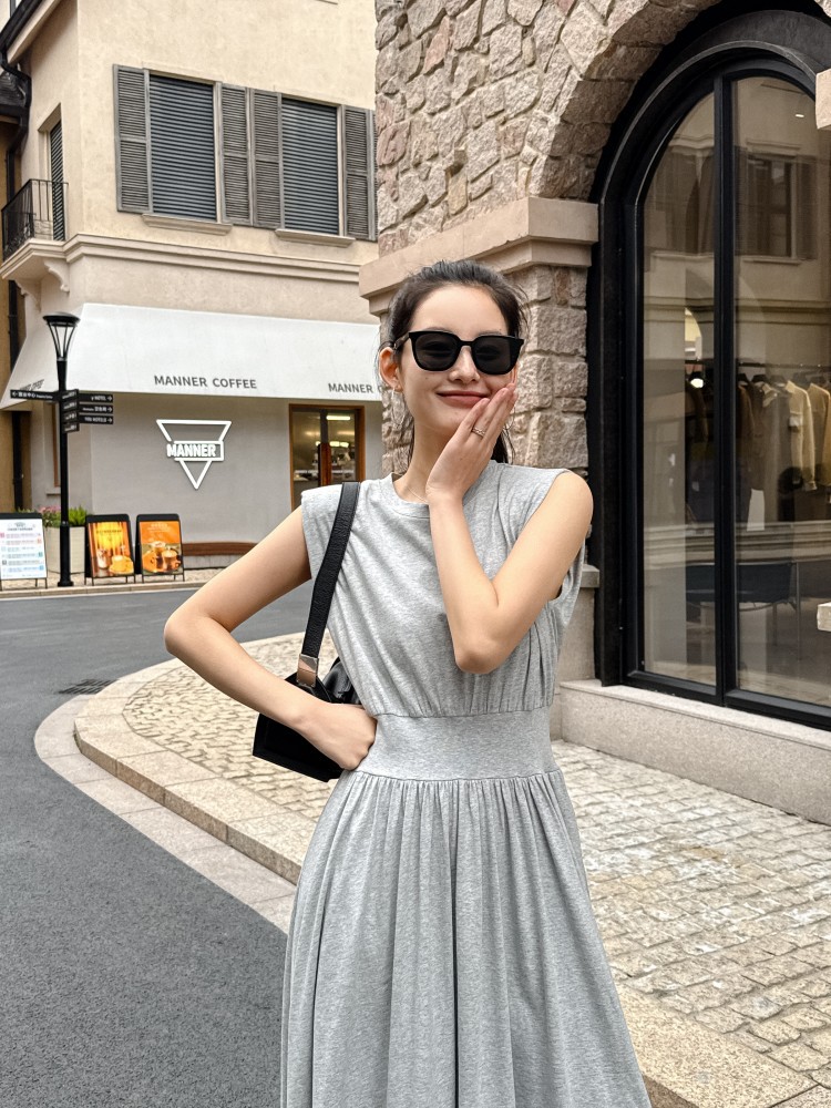 大人ワンピース ロング 上品フレアシルエットロングワンピース