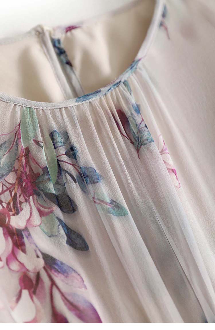 大人ワンピース ロング 上品シアー素材 華やかフラワーワンピース