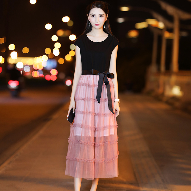 大人ワンピース ロング シアーティアードロングワンピース