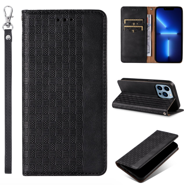 手帳型スマホケース iPhoneケースストラップ付多機能カバー