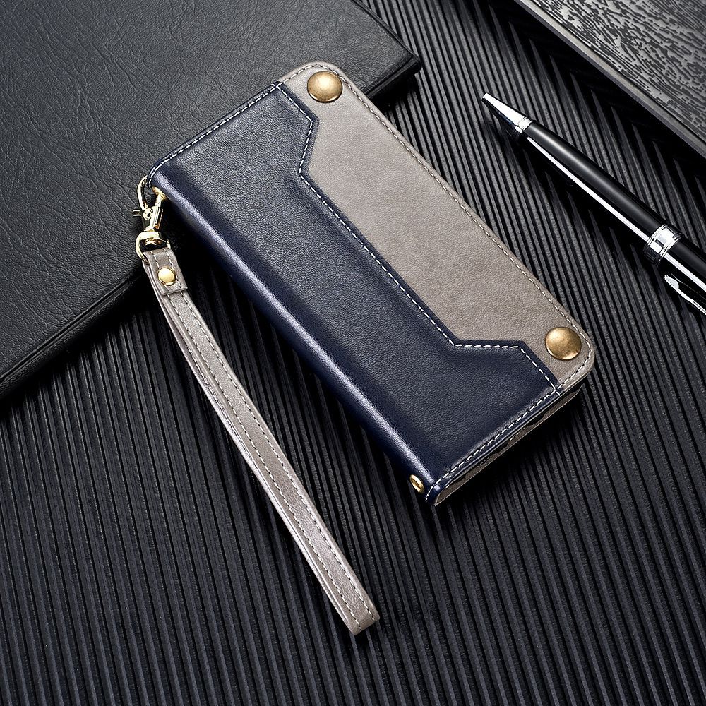 手帳型スマホケース 本革風カード収納付きiPhoneケース