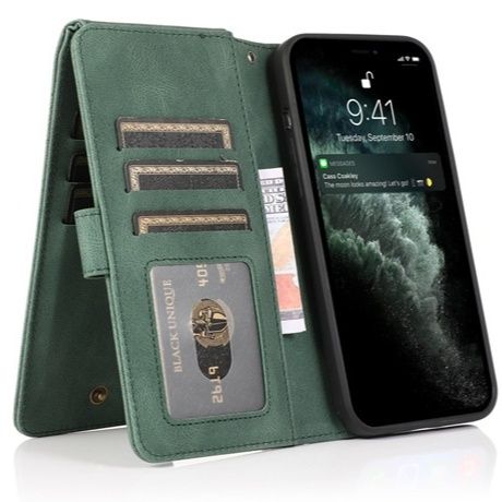 手帳型スマホケース ジッパー付き大容量財布一体型手帳ケース