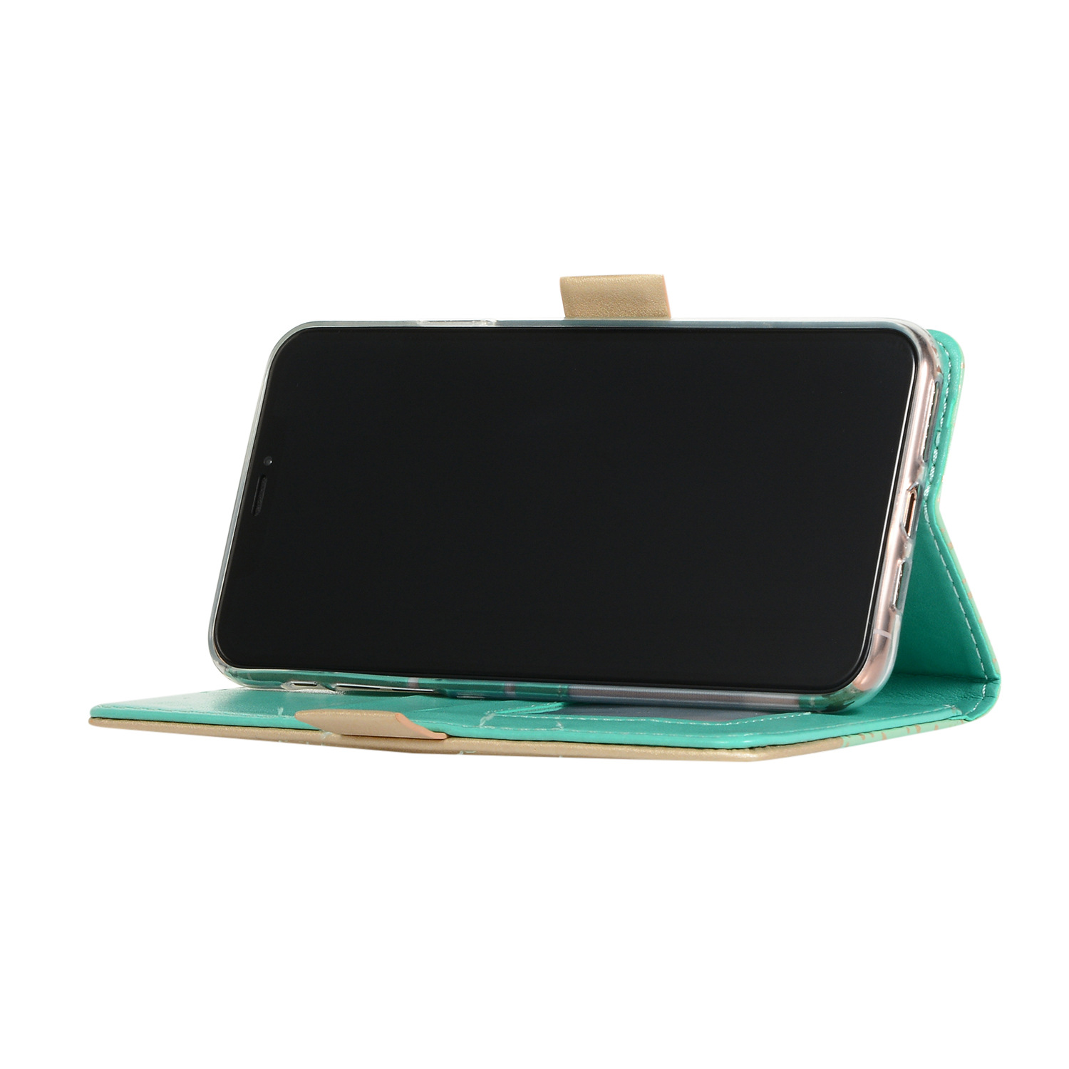 手帳型スマホケース 花柄レースiPhone12/13ファスナー付き多機能