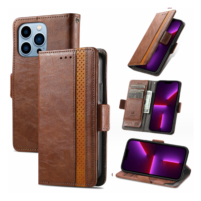 手帳型スマホケース iPhone15カード収納スキミング防止機能付き