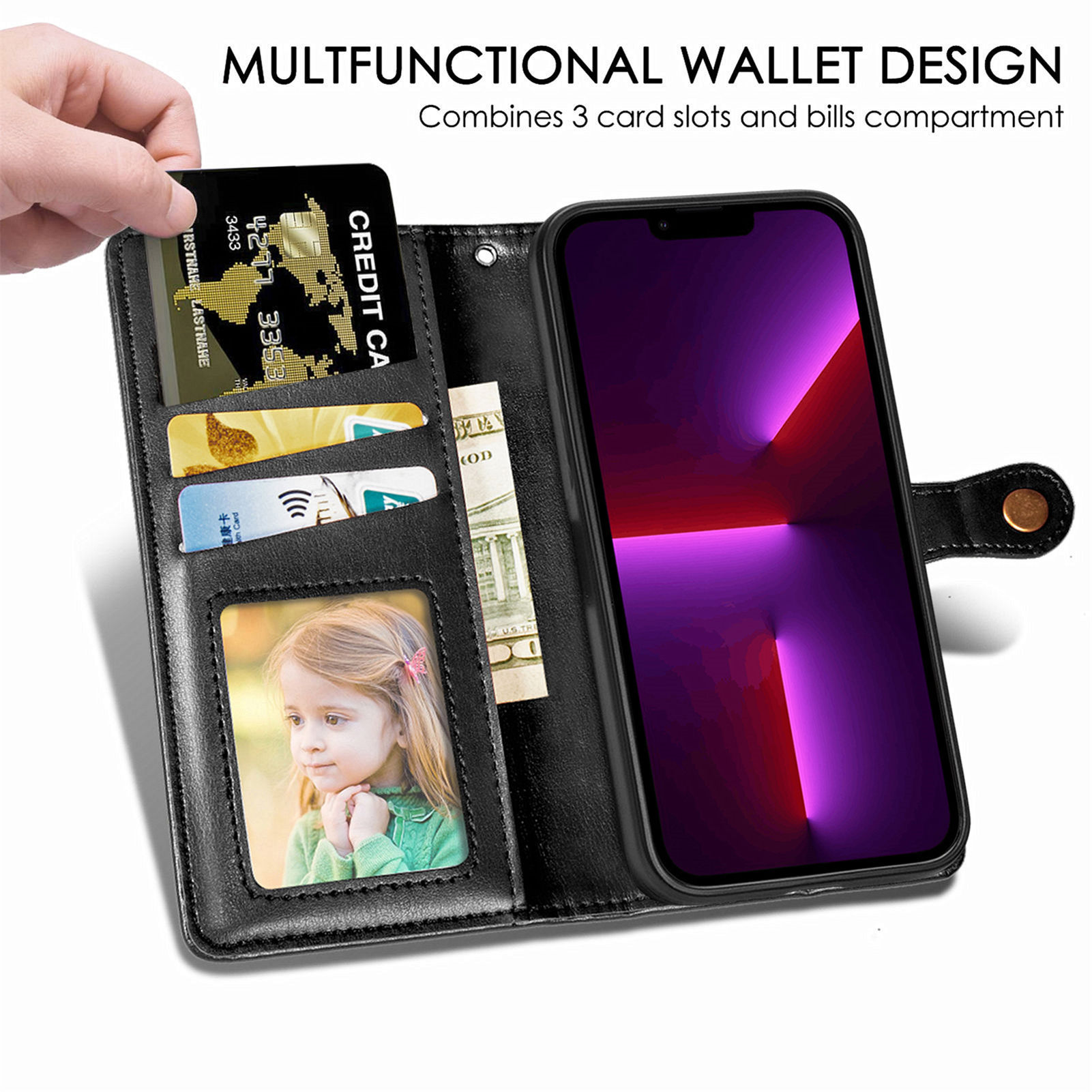 手帳型スマホケース iPhone15カード収納 保護ケース