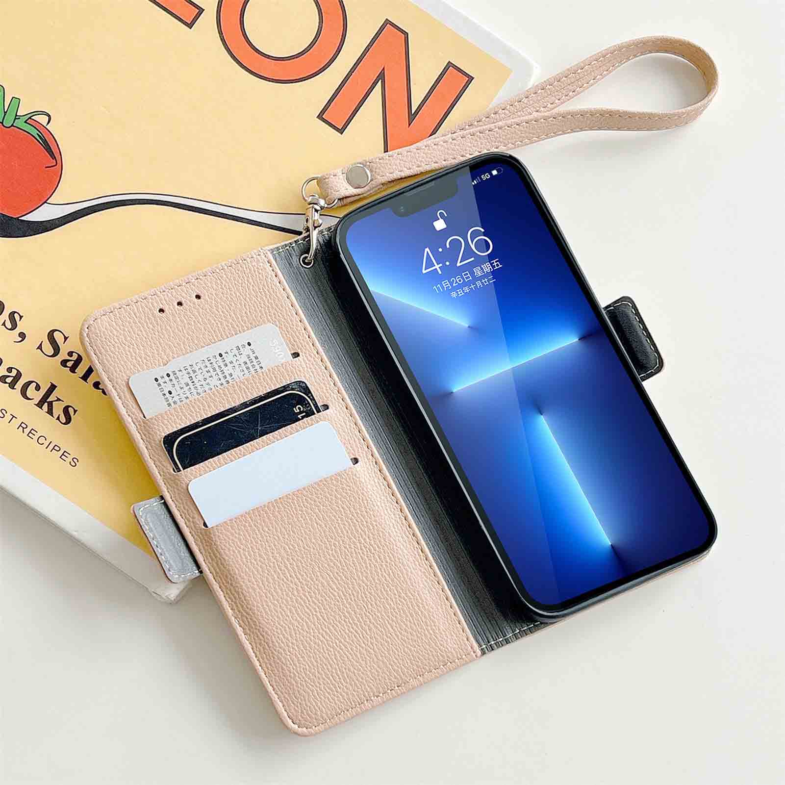 手帳型スマホケース iphone13/14専用の立体花柄手帳型ケース