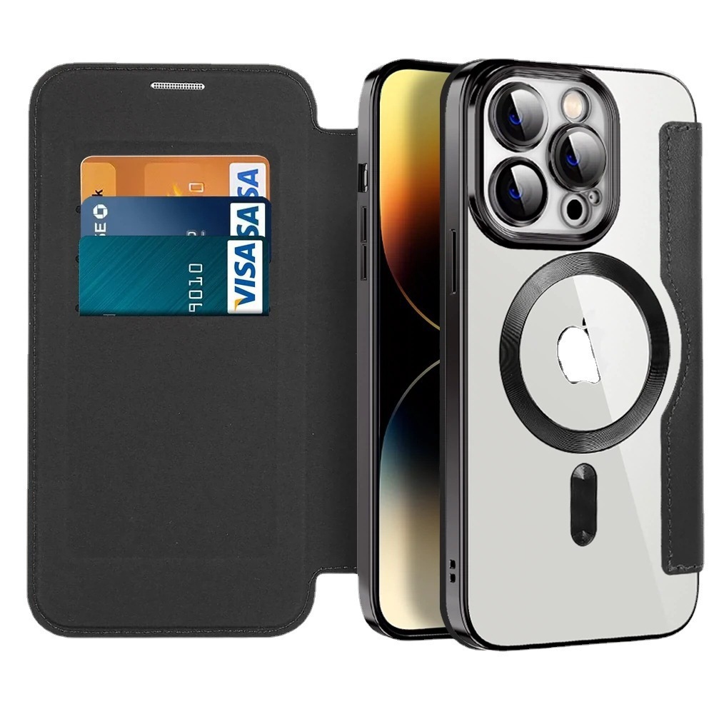 手帳型スマホケース 磁石吸着対応レザー調手帳型アイフォンケース