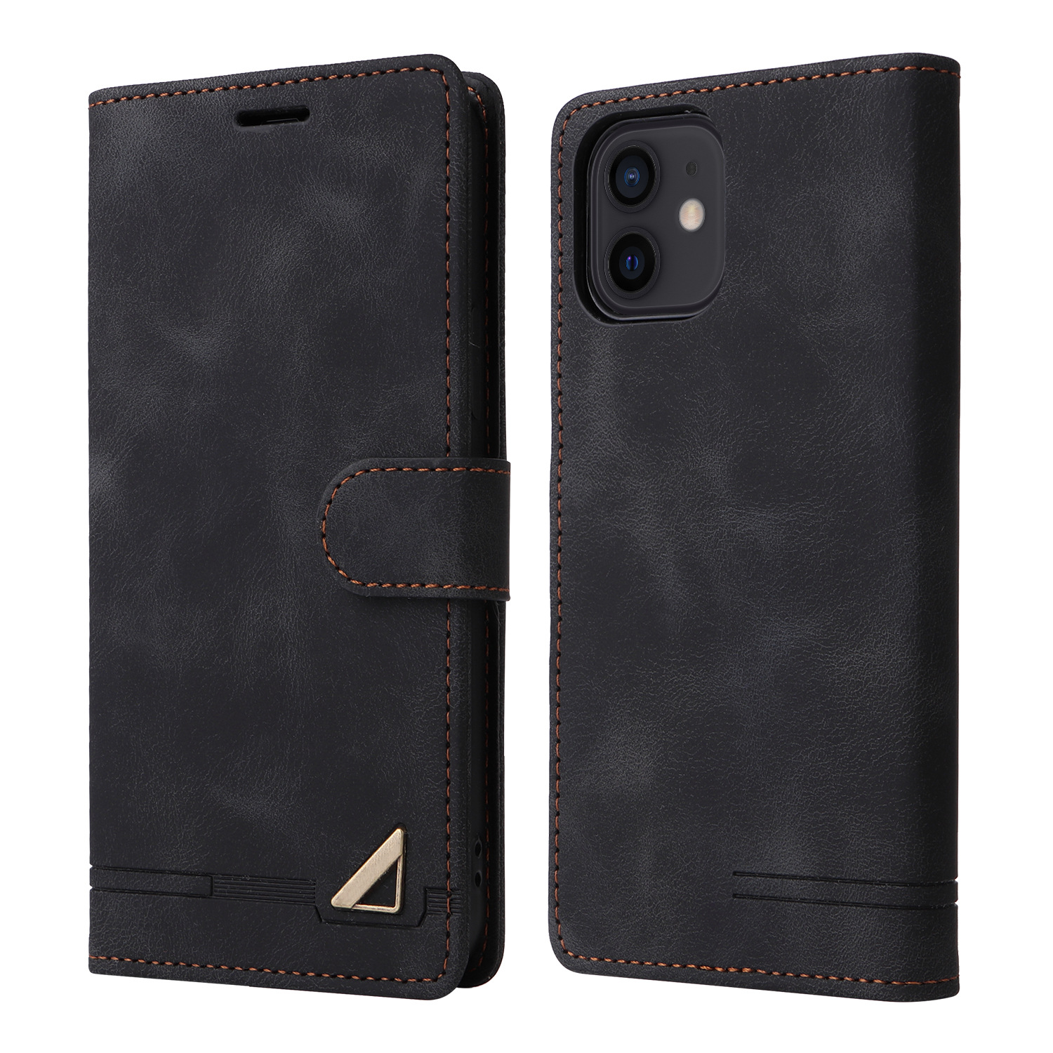 手帳型スマホケース 上質合皮レザー手帳型ケース アイフォン12対応