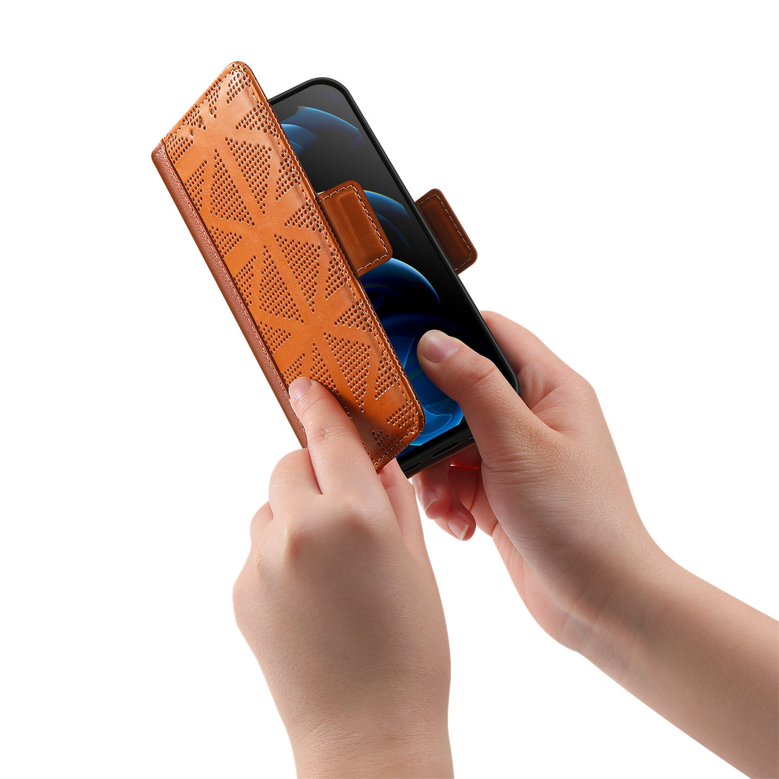 手帳型スマホケース iPhone11/12/13対応カード収納付き立てかけ機能