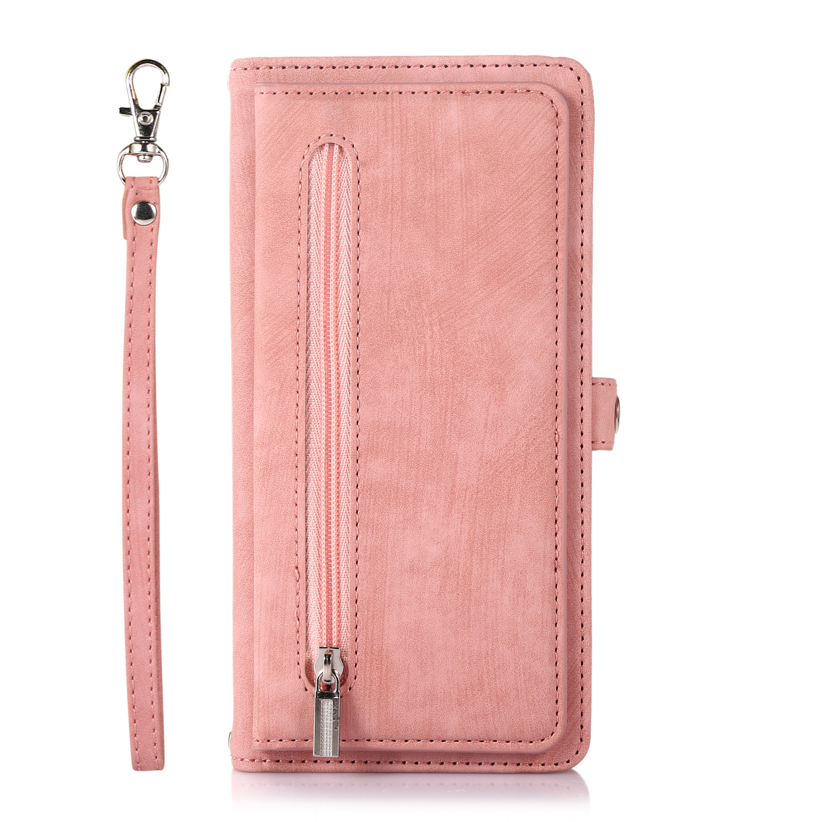 手帳型スマホケース ジッパーポケット付き多機能手帳型スマホケース