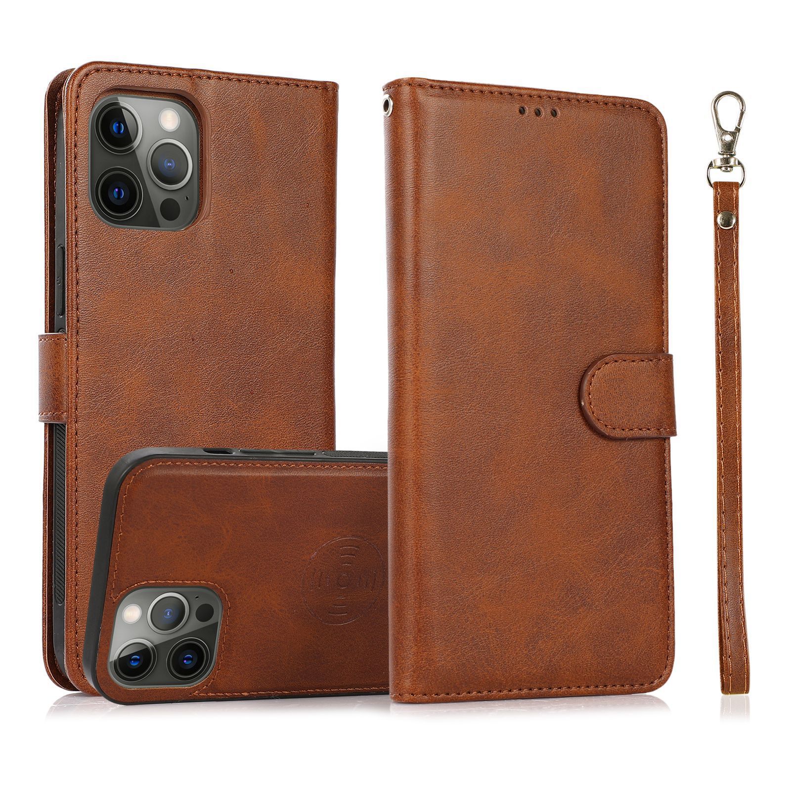 手帳型スマホケース 本革風スタンド機能付き手帳型アイフォンケース