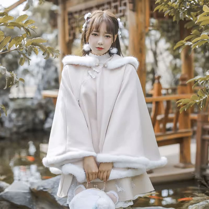 量産型/参戦服/推し活 ベアフードピンクポンチョコート