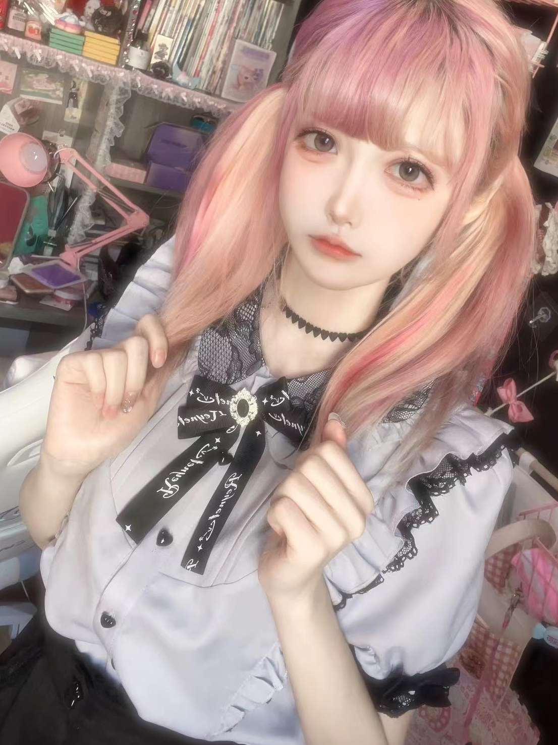 量産型/参戦服/推し活 レースリボンのショートパンツ