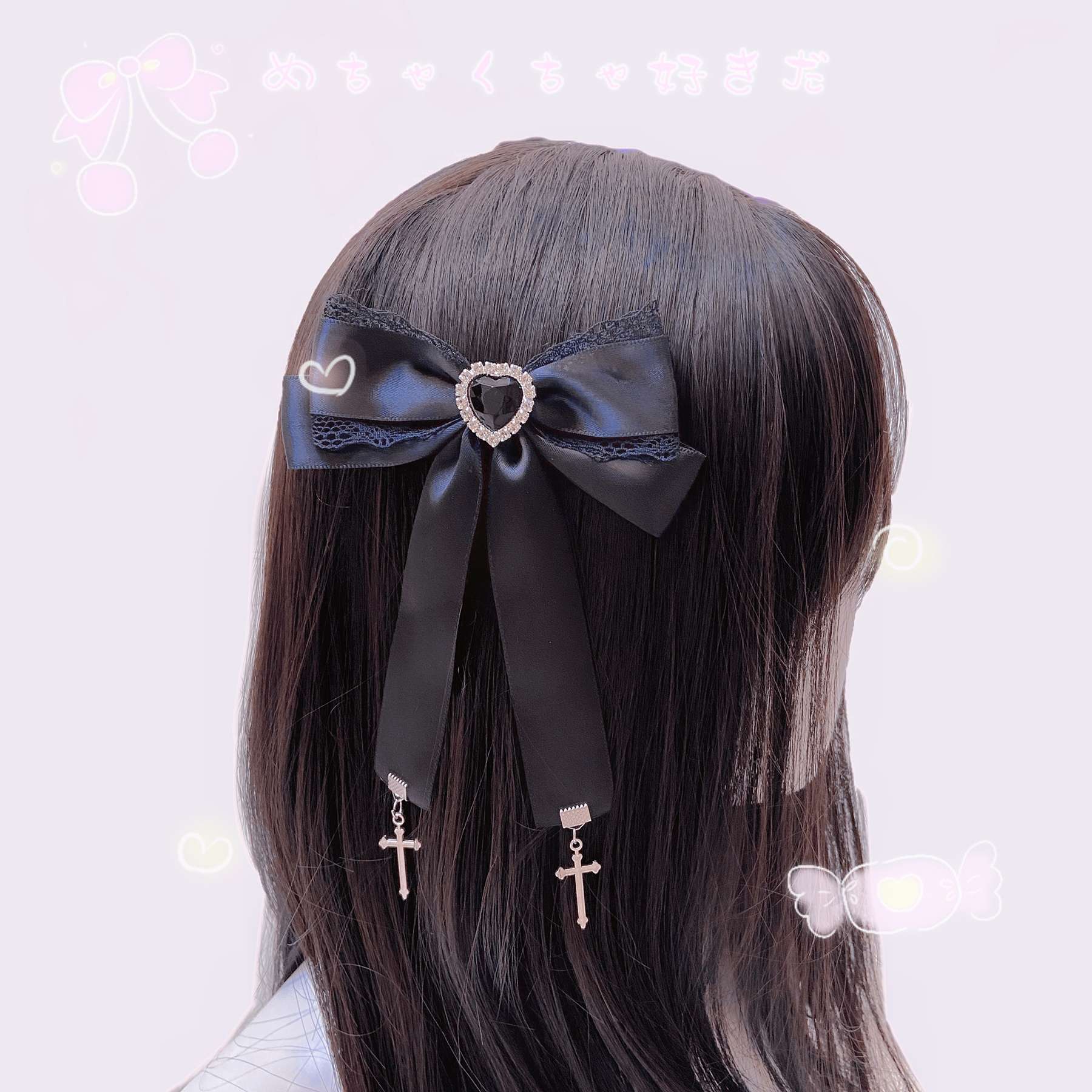 量産型/参戦服/推し活 甘ロリ リボンクロスヘアリボン