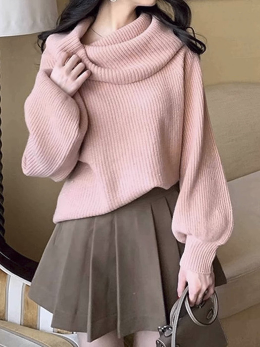 量産型/参戦服/推し活 2Way仕様でオフショルダーにもなるニット