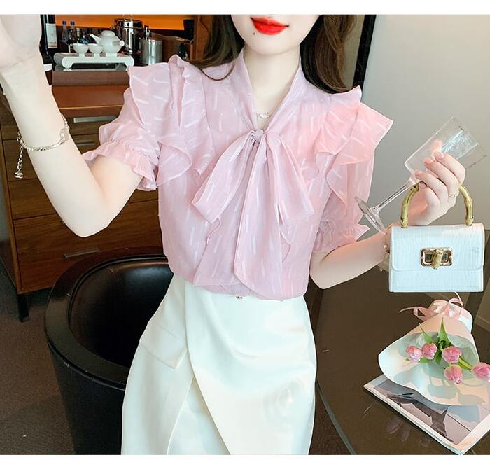 量産型/参戦服/推し活 　チュールシフォンブラウス