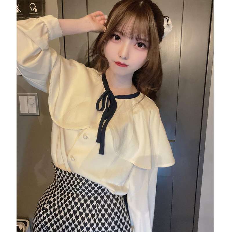 量産型/参戦服/推し活 フレンチガール風ケープ付きブラウスセット
