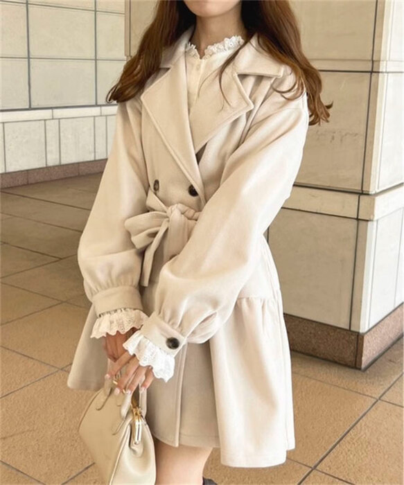 量産型/参戦服/推し活 カレッジスタイルウールコート