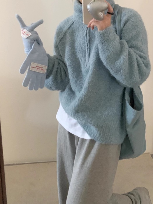 量産型/参戦服/推し活 ハーフジップニット