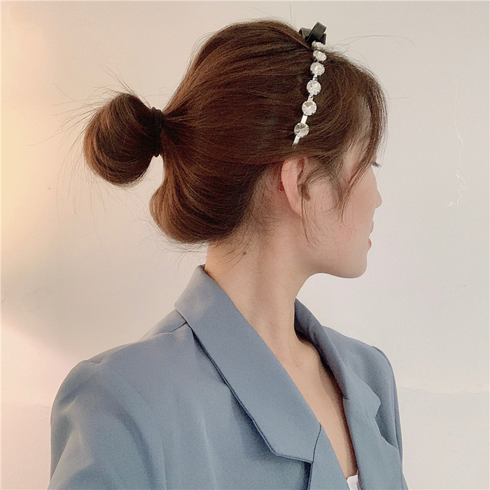 量産型/参戦服/推し活 ビジュー＆リボンがアクセントカチューシャ