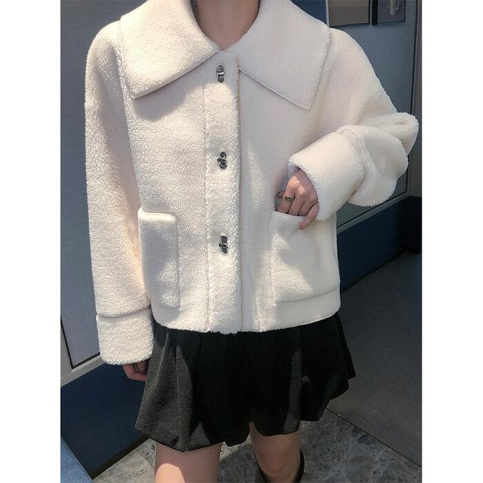 量産型/参戦服/推し活 ショート丈の羊毛コート