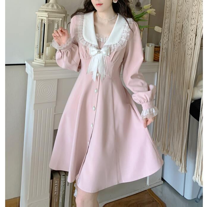量産型/参戦服/推し活 パステルレースワンピース